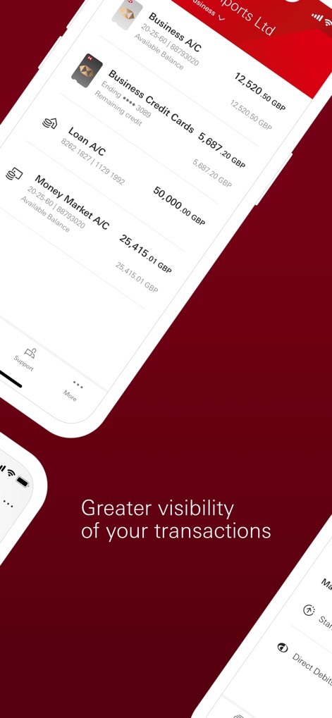 HSBC UK Business Banking - 이 도구는 사용자가 비즈니스 계좌, 신용카드, 대출 계좌 등 다양한 금융 상품의 잔액을 한 화면에서 간편하게 확인하고 관리할 수 있도록 합니다.