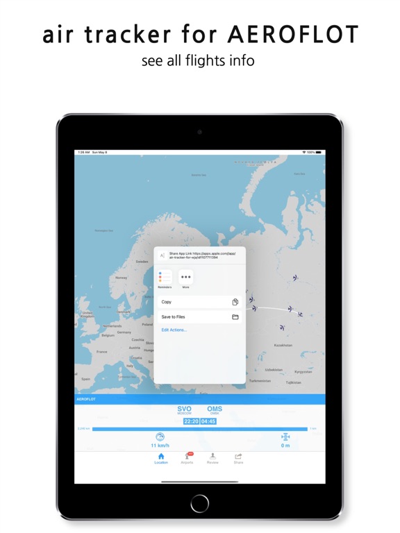 Tracker For Aeroflot iPad screenshot 5 - Travel app