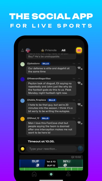 FanCave - Live Sports Chat Screenshot
