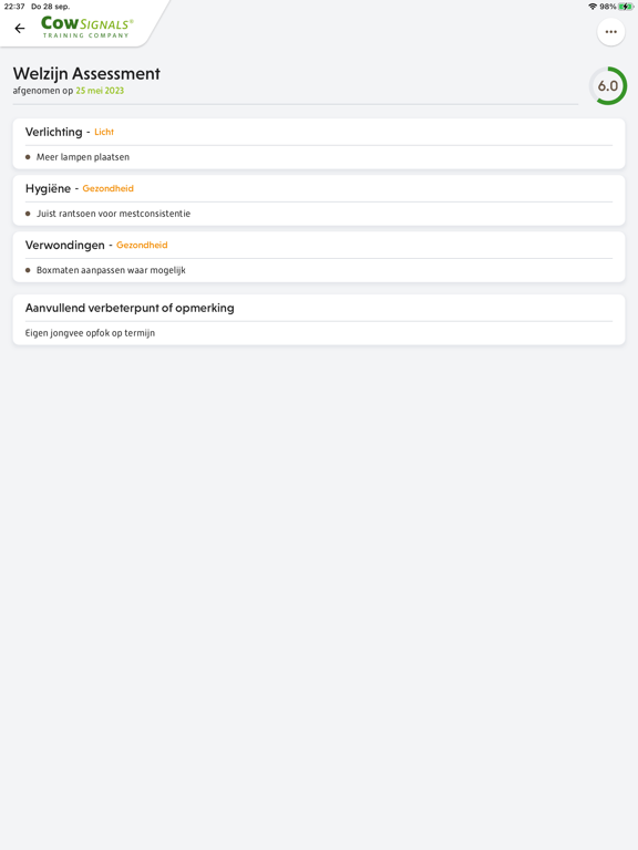 Screenshot #5 pour CowSignals® Welzijn Assessment