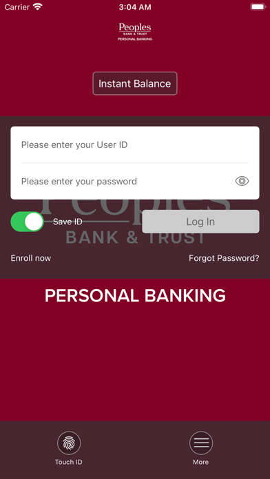 Peoples Bank & Trust GA Screenshot