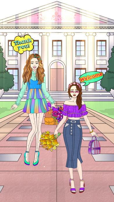 College Girl Coloring Dress Up Screenshot