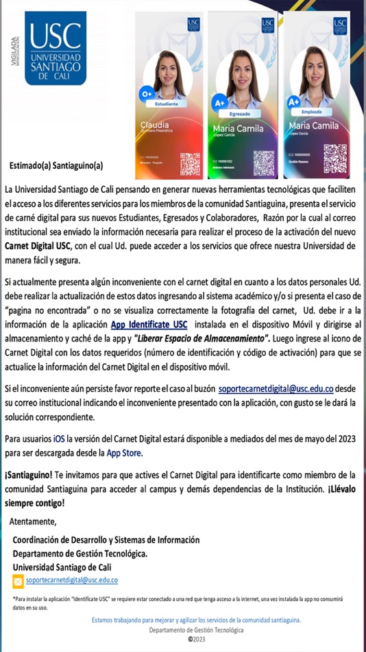 #3. Identificate App USC (iOS) 由: Universidad Santiago De Cali
