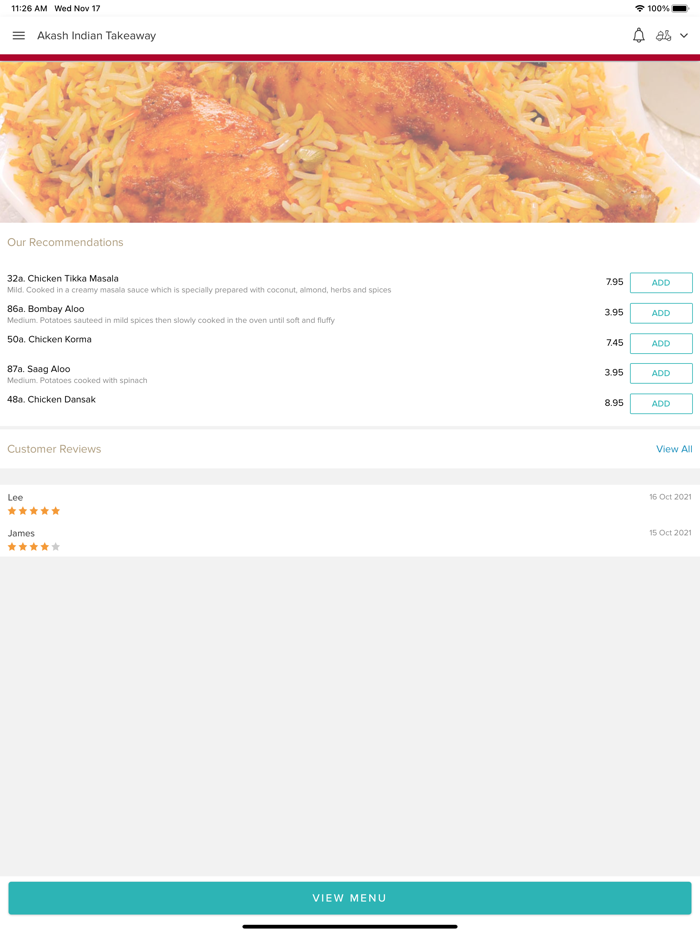 Akash Indian Takeaway SW18 5SB