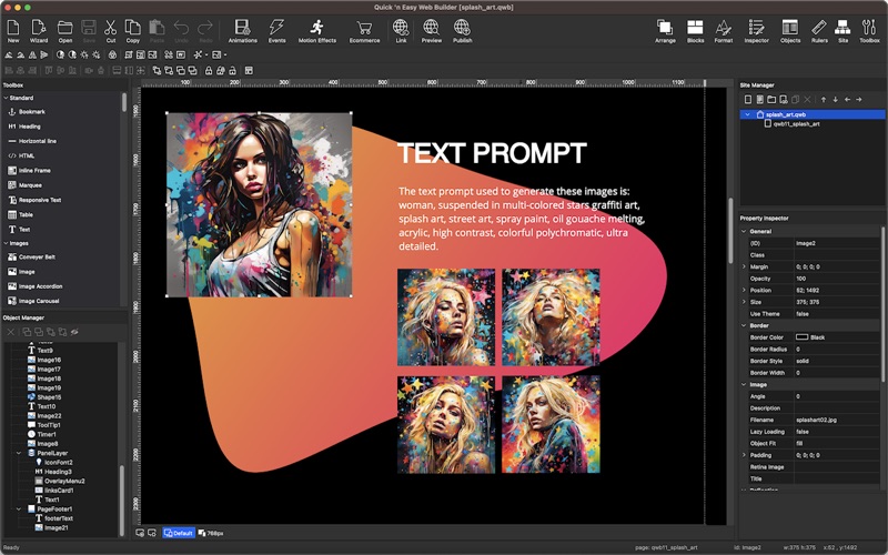 Quick 'n Easy Web Builder 11 app screenshot
