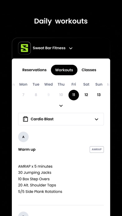 Sweat Bar Fitness PA Screenshot