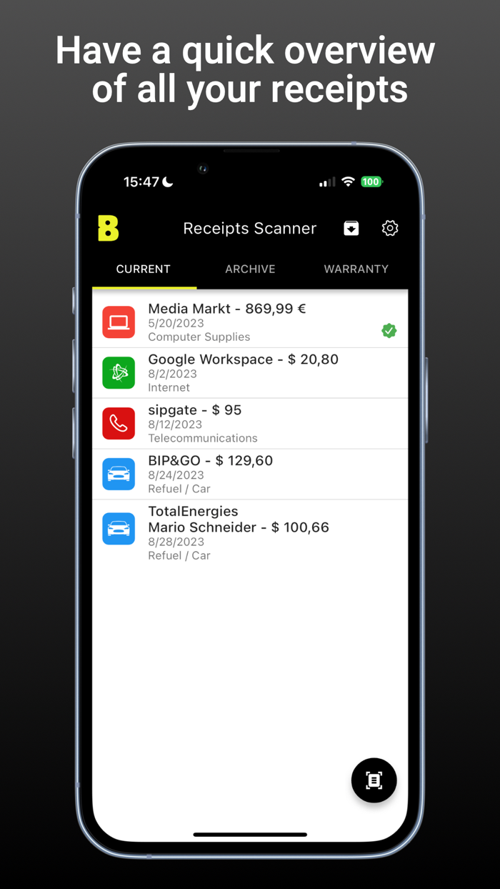 Receipts Scanner