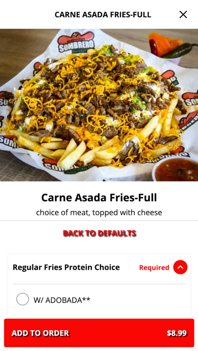 Sombrero Mexican Food Screenshot