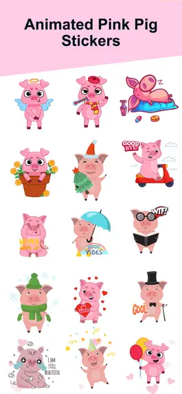 Game screenshot Animated Pink Pig Stickers apk