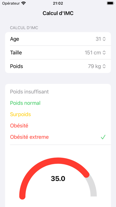 imc calculateur Screenshot