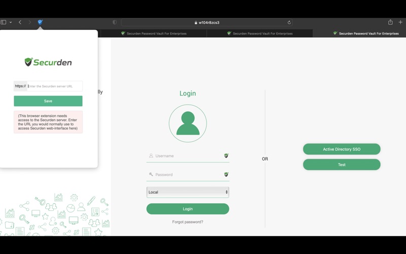 Securden Extension for Safari app screenshot