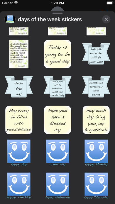 days of the week stickers Screenshot