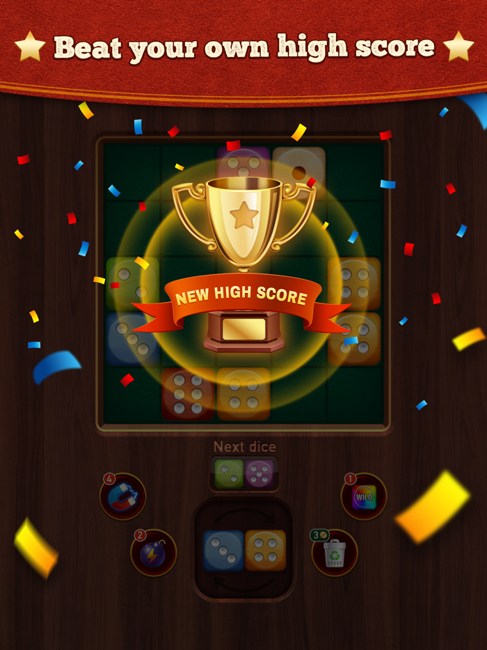 Woody Dice Merge Puzzle