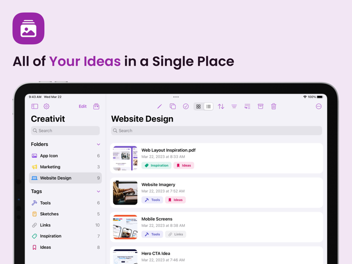 Creativit Mood Board and Vision