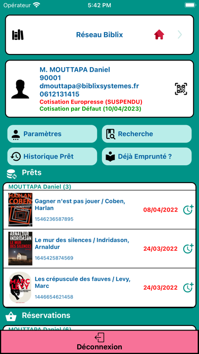 Biblix Mon Compte Screenshot