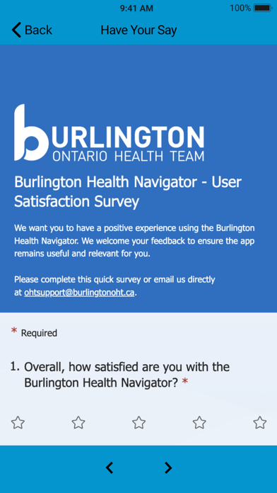 Burlington Health Navigator Screenshot
