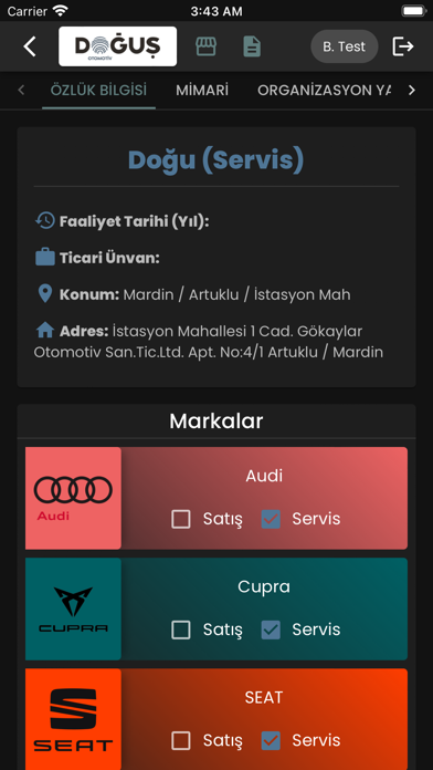 Doğuş Otomotiv Lokasyon Analiz Screenshot