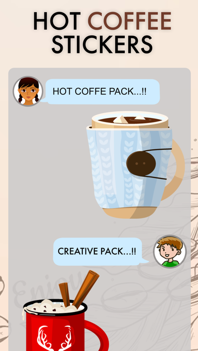 Coffee-Hot Coffee Stickers Screenshot