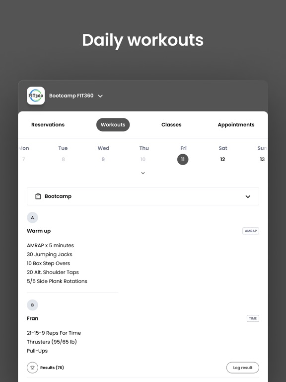 Bootcamp FIT360 iPad screenshot 5 - Health & Fitness app