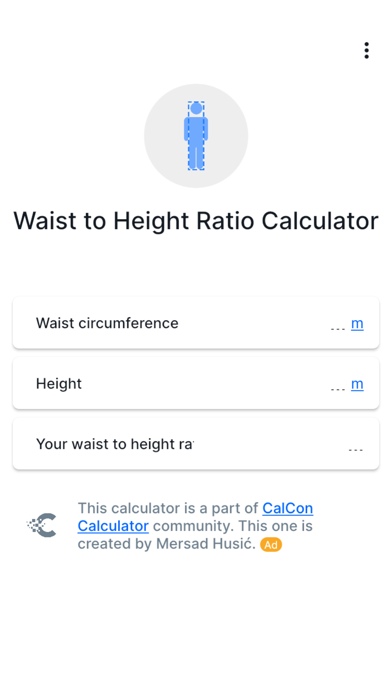 Waist to Height Ratio Screenshot