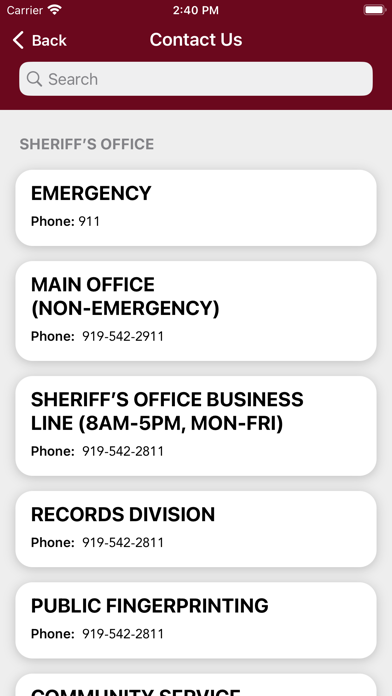 Chatham County Sheriff NC Screenshot