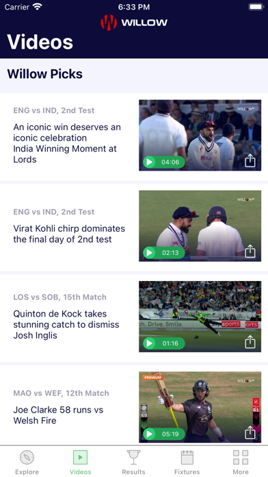 Willow - Watch Live Cricket Screenshot