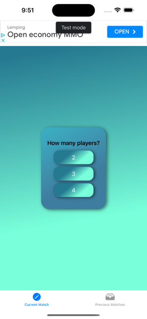 Zrzut ekranu aplikacji EZ Domino Score Keeping Pad