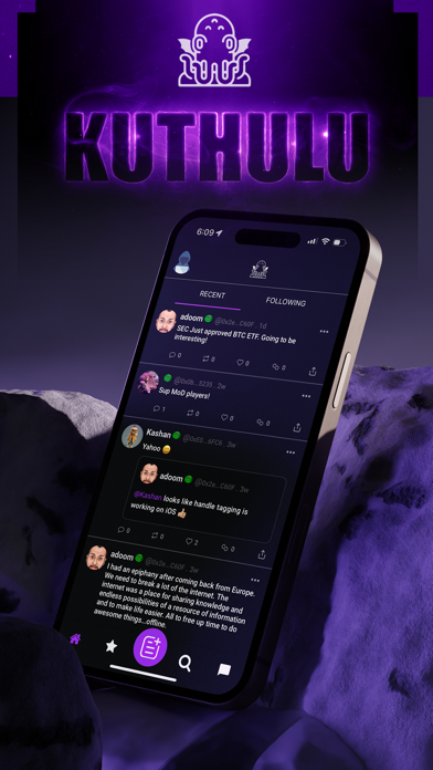 KUTHULU - Social on Blockchain screenshot - Social Networking app preview