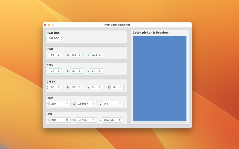Plain Color Converter (macOS) Podle: Mykola Blokhin Plain Color Converter (macOS) Podle: Mykola Blokhin