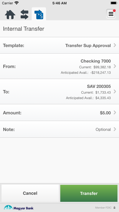 Magyar Bank Business Banking Screenshot