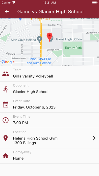 Helena High School Athletics Screenshot