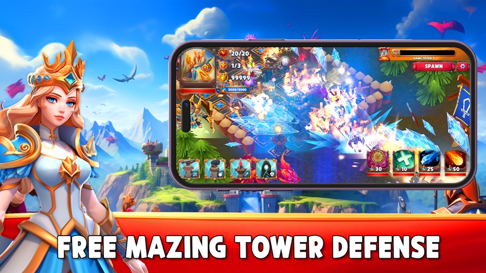 #1. Gaiarus: TD Battles & Heroes (iOS) By: Infinity Game Studio ApS