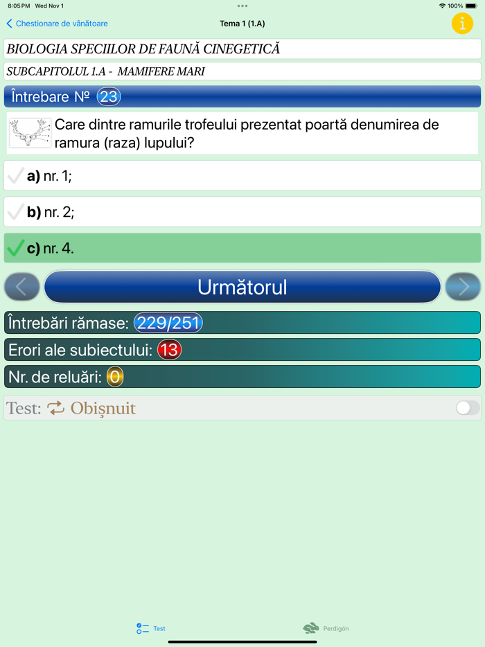 Chestionare de Vanatoare