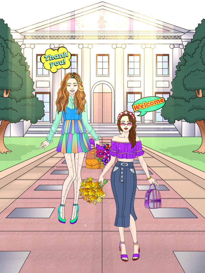 College Girl Coloring Dress Up