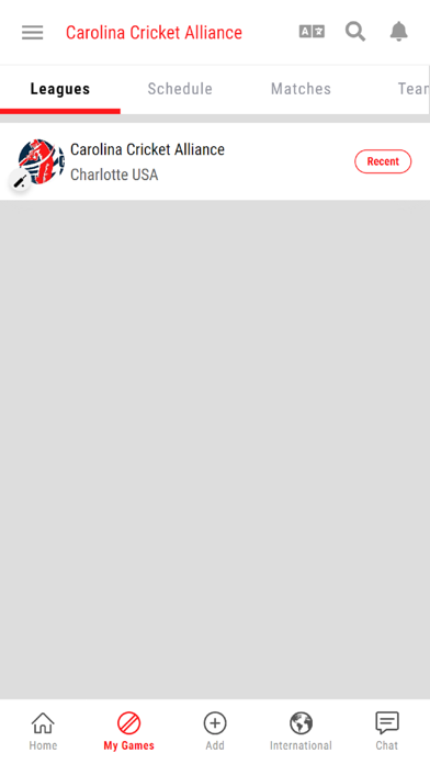 Carolina Cricket Alliance Screenshot