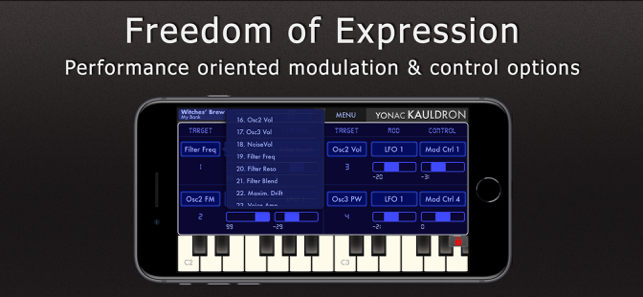 Snímek obrazovky Kauldron Synthesizer