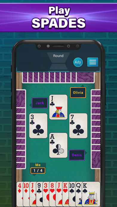 Screenshot #1 pour Spades - Classic Card Game