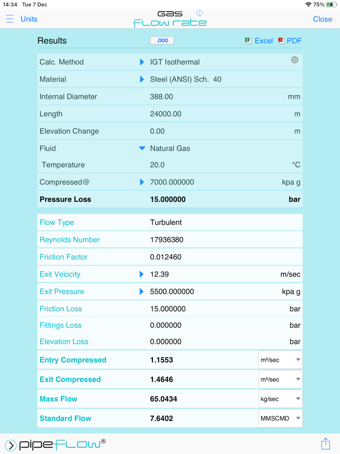 Pipe Flow Gas Flow Rate