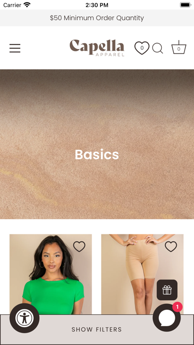 Capella Apparel - Wholesale Screenshot