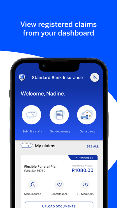 Standard Bank Insurance Screenshot