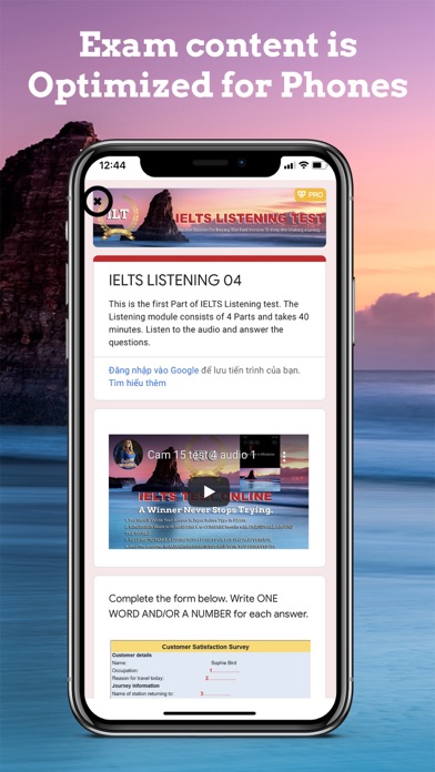 IELTS Listening Test Screenshot