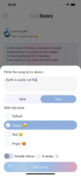 Game screenshot LyriTunes - Lyrics Generator apk