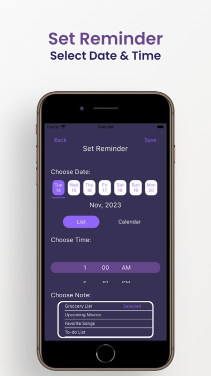 Note 2 Self: Set Note Reminder screenshot-6