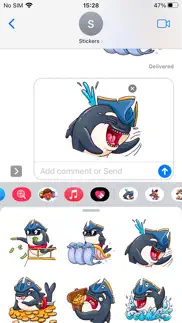 pirate shark fun emoji sticker iphone screenshot 2