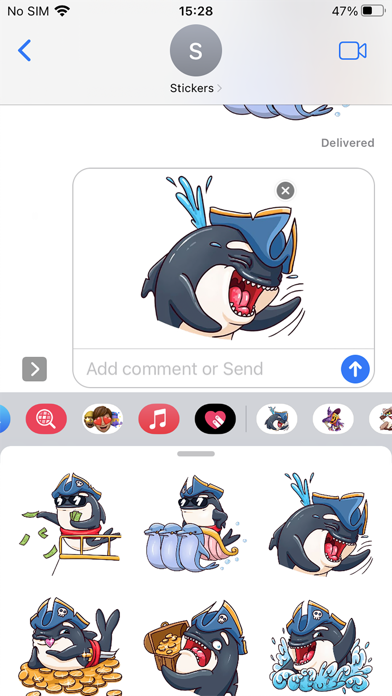 Screenshot #2 pour Pirate Shark Fun Emoji Sticker
