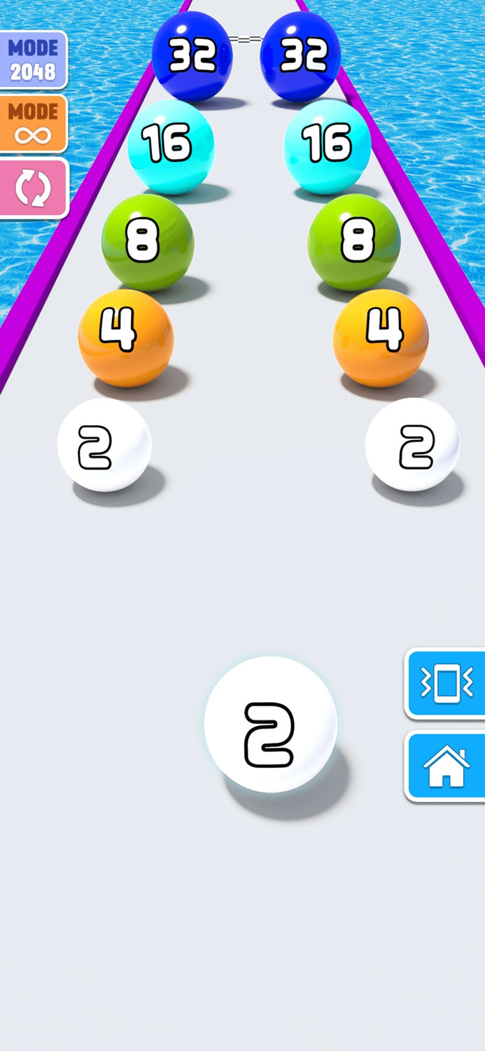 2048 Ball Game Merge Number