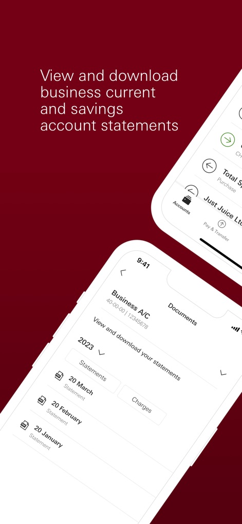 HSBC UK Business Banking - 사용자는 이 앱에서 비즈니스 계좌의 월별 명세서 목록을 확인하고, 필요한 경우 특정 기간의 명세서 및 청구 내역을 쉽게 다운로드할 수 있습니다.