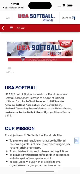 Game screenshot USA Softball of Florida apk