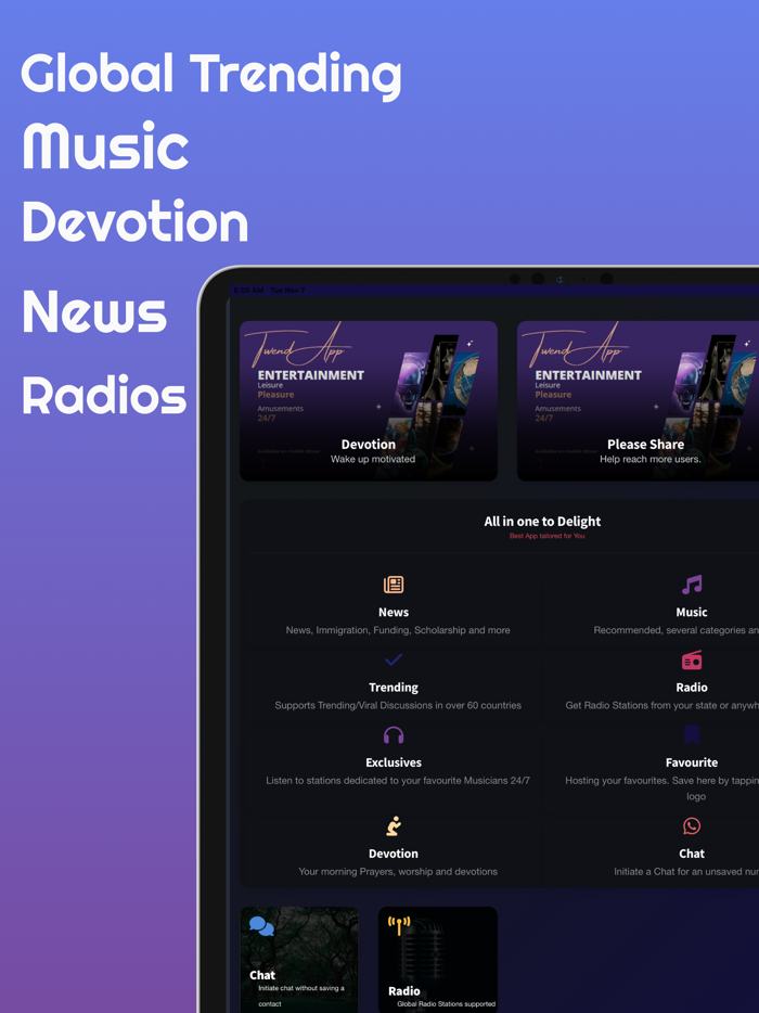 Twend App Trendings and Radios