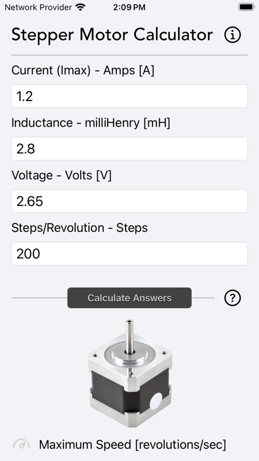 Stepper Motor Calculator - 1.2 - (iOS)